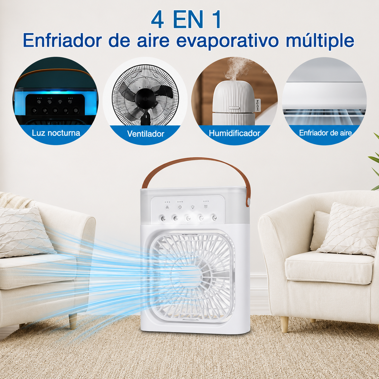 Humidificador ventilador Alto Rendimiento.